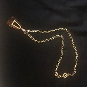 Heidi Daus pendant gold and tortis/Chrystal necklace